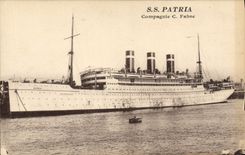 CPA Bateau Paquebot SS Patria Compagnie C Fabre 