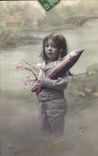 CPA Fantaisie Paques Poisson Enfant 