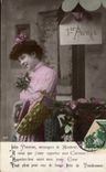 CPA Fantaisie Paques Poisson Femme 