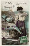 CPA Fantaisie Paques Poisson Femme 