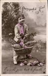 CPA Fantaisie Paques Poisson Enfant 