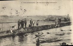 CPA Chasse a courre Foret de Rambouillet Bat l'eau dans la riviere de St Arnoult Chien Chiens 