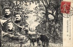 Vintage Postcard Chasse has courre Rochard Boulevard of the vault