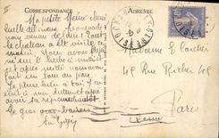 Vintage Postcard Chasse has courre Chateau of Chantilly Vue taken of the Crossroads of the lions Chien Dogs