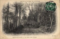 Vintage Postcard Chasse has courre of Compiegne Equipage Olry the pack before the attack Chien Dogs
