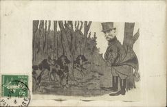 CPA Chasse a courre Chien Chiens 