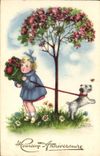 CPA Chiens Chien Enfant 
