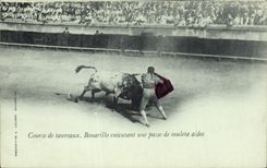 Vintage Postcard Bullfight Bullfight Bonarillo carrying out a master key of muleta aidee