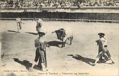 CPA Corrida Course de taureaux Preparation aux banderilles 