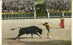 CPA Corrida Course de taureaux Poniendo banderillas Pose de banderilles 