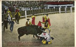 CPA Corrida Course de taureaux Caida del picador 