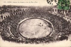 CPA Corrida Course de taureaux Nimes Interieur des arenes un jour de mise a mort 