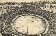 CPA Corrida Course de taureaux Nimes Interieur des arenes Vue prise un jour de course de mise a mort 