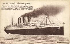 CPA Bateau Paquebot Paris Le Havre 