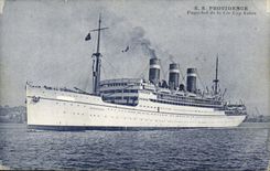 CPA Bateau Paquebot SS Providence Cie Cyp Fabre 