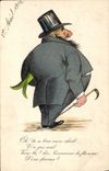 CPA Fantaisie Poisson 1er Avril Homme 