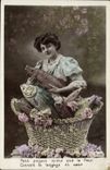 CPA Fantaisie Poisson 1er Avril Femme 