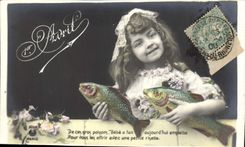 CPA Fantaisie Poisson 1er Avril Enfant 