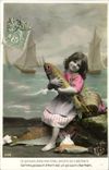 Vintage Postcard Fantasy Poisson April 1st Child Boats
