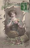 CPA Fantaisie Poisson 1er Avril Femme 