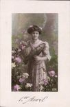 CPA Fantaisie Poisson 1er Avril Femme 