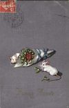 Vintage Postcard Fantasy Child Mouse Happy new year