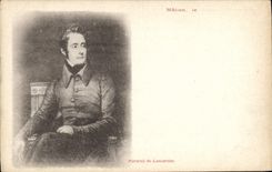 Postal Albañil Retrato de Lamartine