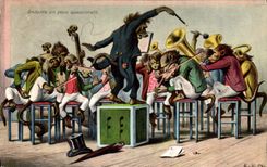 CPA Singe Singes Musique Cuivres Violon 
