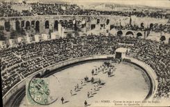 CPA Corrida Course de taureaux Nimes Course de mise a mort dans les arenes Entree du quadrille 