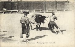 CPA Corrida Course de taureaux Matador portant l'estocade 