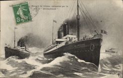 Vintage Postcard Boat Deutschland Steamer