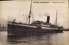 Vintage Postcard Boat interallied Steamer Prinz Regent