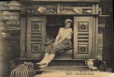 CPA Folklore Lits Clos Peines de coeur 