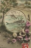 CPA Fantaisie Paques Poisson Fleurs 