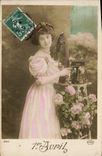CPA Fantaisie Paques Poisson Femme 