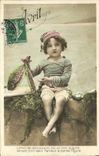 CPA Fantaisie Paques Poisson Enfant 