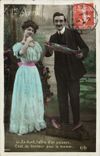 CPA Fantaisie Paques Poisson Femme 
