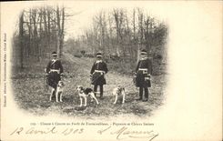 Vintage Postcard Chasse has courre out of Drill of Fontainebleau Piqueurs and dogs sleuthhounds Chiens Dog