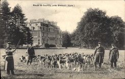 Vintage Postcard Chasse has courre Meute of Souvilly close Breteuil Chiens Dog