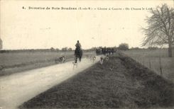 Vintage Postcard Chasse has courre Domaine of Wood Boudran One drives out the stag Chiens Dog