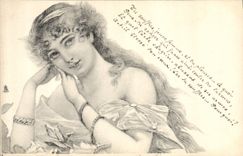 CPA Fantaisie Illustrateur Femme 