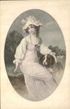 CPA Fantaisie Illustrateur Femme Chien 