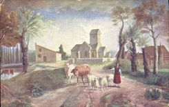 CPA Jeanne d'Arc conduisant son troupeau 