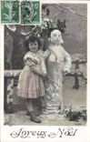 CPA Fantaisie Bonhomme de neige Enfant 