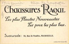 CPA Fantaisie Bonhomme de neige Enfant Chaussures Raoul Rue de Noailles Marseille 