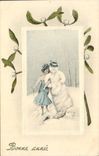 CPA Fantaisie Bonhomme de neige Femme 
