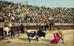 CPA Corrida Course de taureaux Suerte de capa 