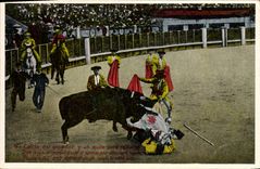Vintage Postcard Bullfight Bullfight Caida LED picador