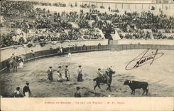 Vintage Postcard Bullfight Bullfight Arenas of Beziers play of the spades