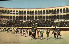 Vintage Postcard Bullfight Bullfight Paseo of cuadrillas